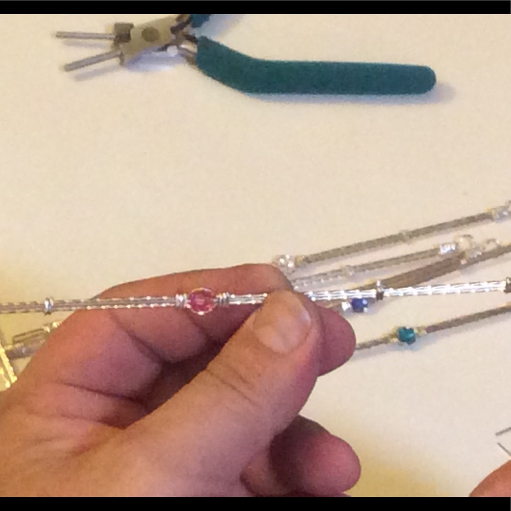 Handcrafted birthstone bracelets.